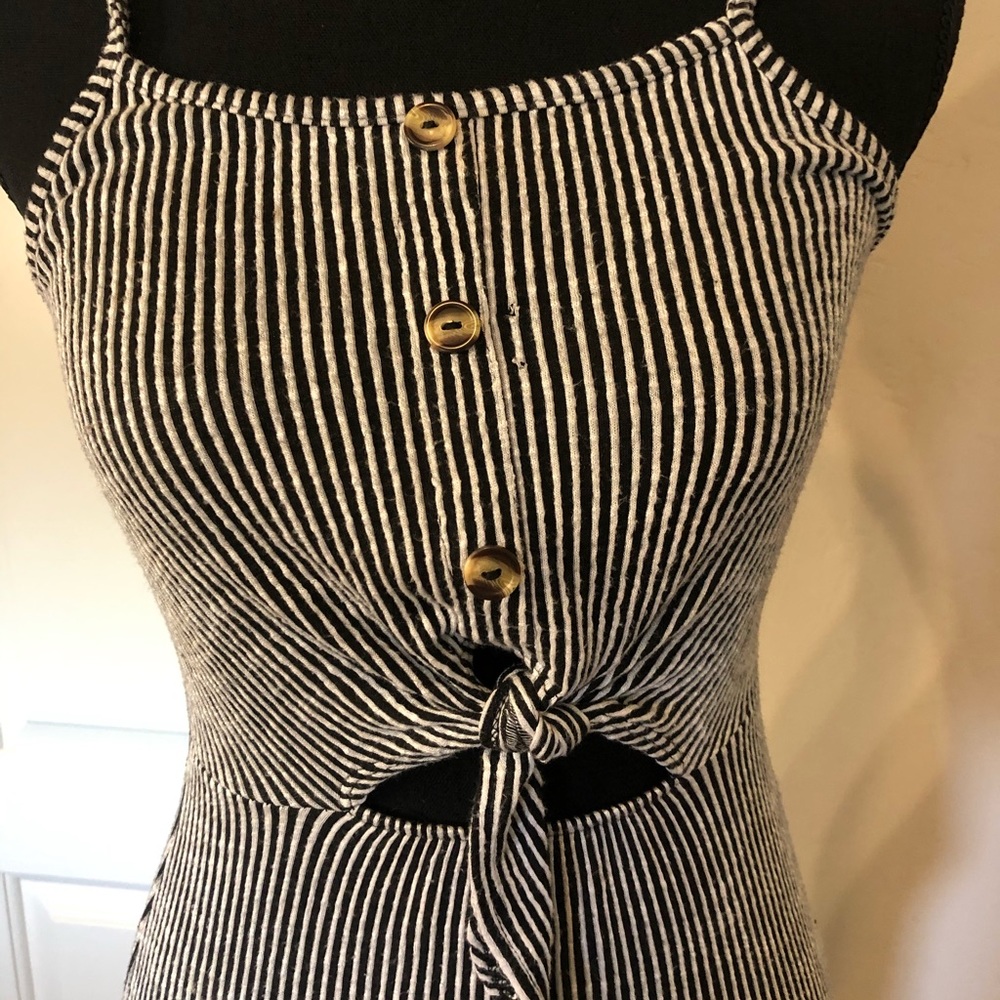 Black & white striped dress